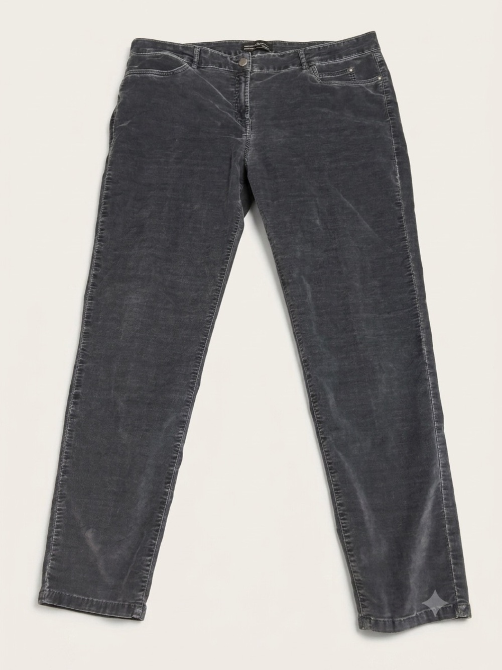 Peruvian Connection Size 18 Ultra-Soft Velvet Corduroy Pants Charcoal Grey